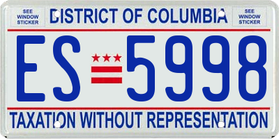 DC license plate ES5998