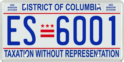 DC license plate ES6001