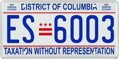DC license plate ES6003