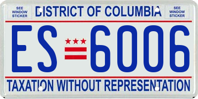 DC license plate ES6006
