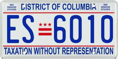 DC license plate ES6010