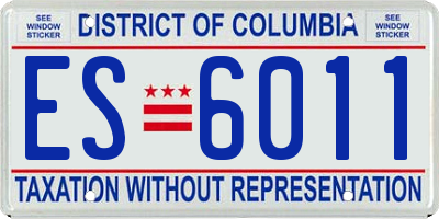 DC license plate ES6011