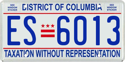 DC license plate ES6013