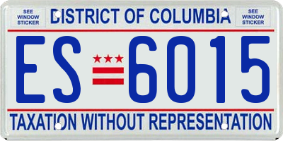 DC license plate ES6015