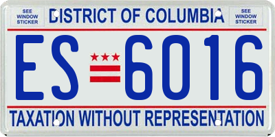 DC license plate ES6016