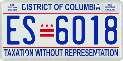 DC license plate ES6018