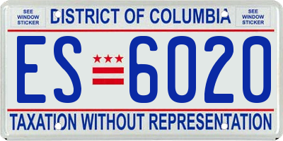 DC license plate ES6020