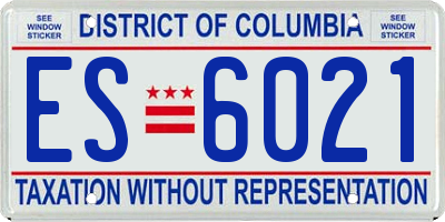 DC license plate ES6021
