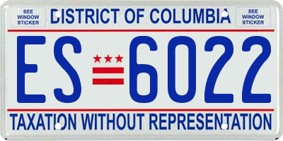 DC license plate ES6022