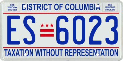 DC license plate ES6023