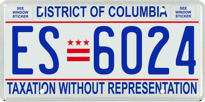 DC license plate ES6024