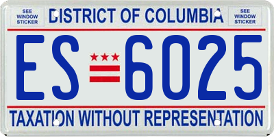 DC license plate ES6025