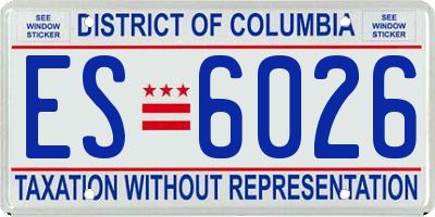 DC license plate ES6026