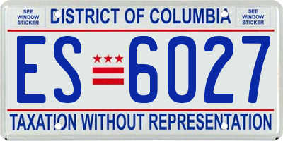 DC license plate ES6027