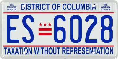 DC license plate ES6028