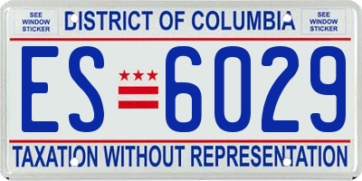 DC license plate ES6029