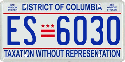DC license plate ES6030