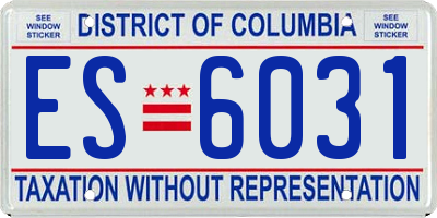 DC license plate ES6031