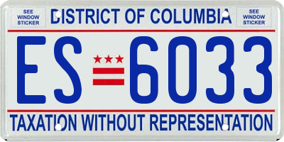 DC license plate ES6033