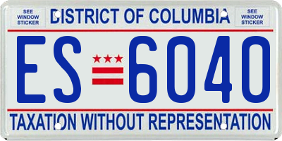 DC license plate ES6040