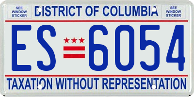 DC license plate ES6054