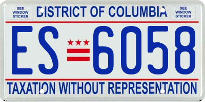 DC license plate ES6058