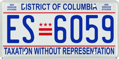DC license plate ES6059