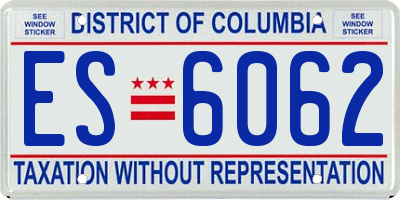 DC license plate ES6062