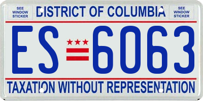DC license plate ES6063