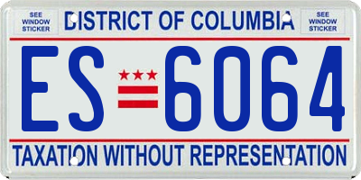 DC license plate ES6064