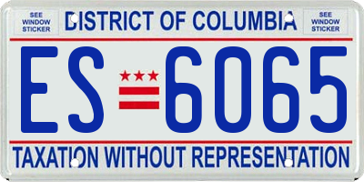DC license plate ES6065