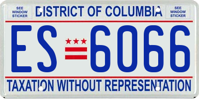 DC license plate ES6066