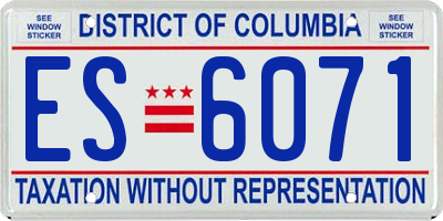 DC license plate ES6071