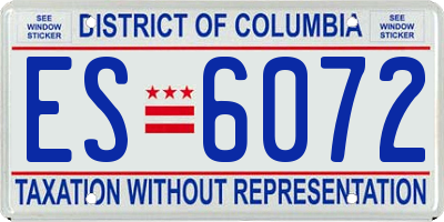DC license plate ES6072