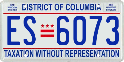 DC license plate ES6073