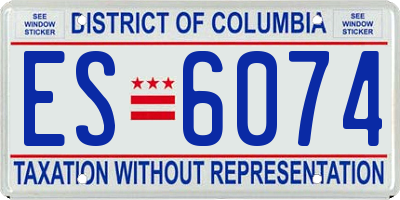 DC license plate ES6074
