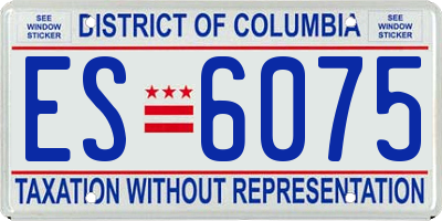 DC license plate ES6075