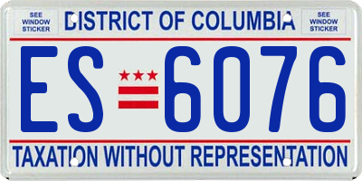 DC license plate ES6076