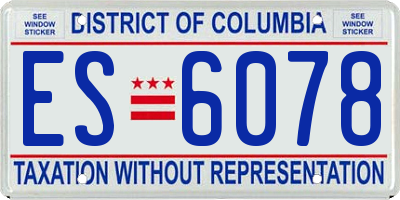 DC license plate ES6078