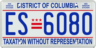 DC license plate ES6080