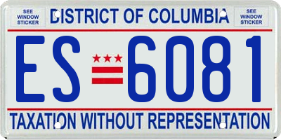 DC license plate ES6081