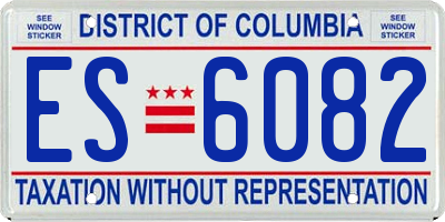 DC license plate ES6082