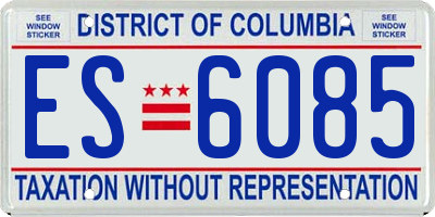 DC license plate ES6085