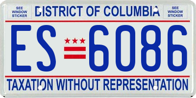 DC license plate ES6086