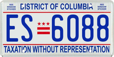 DC license plate ES6088