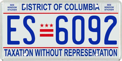 DC license plate ES6092