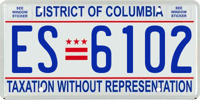 DC license plate ES6102