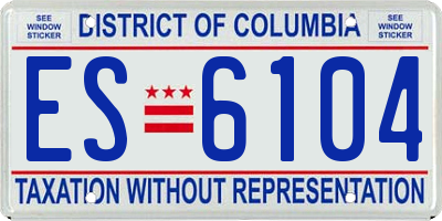 DC license plate ES6104