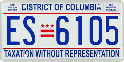 DC license plate ES6105