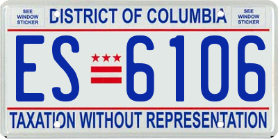 DC license plate ES6106
